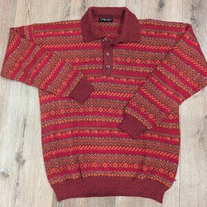100% Baby Alpaca Polo Sweater — Made & Purchased in Lima, Peru Size L (Fits M)